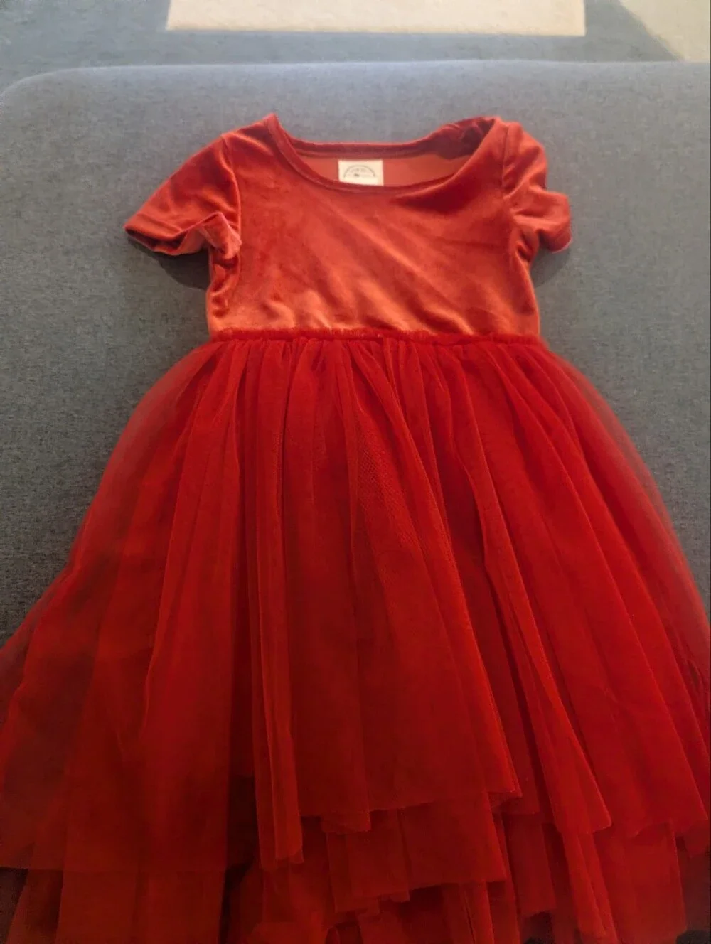 Taylor Joelle Girls' Red Velvet & Tulle Party Dress